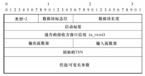 常用的数据块的格式和功能之启动证实INIT ACK数据块的格式